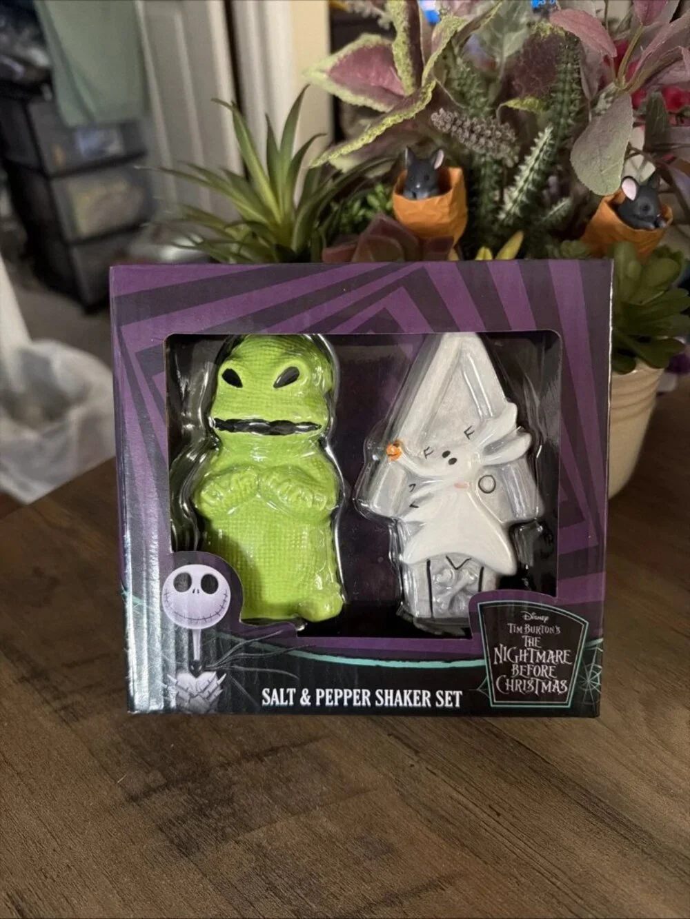 The Nightmare Before Christmas Oogie Boogie & Zero Salt & Pepper Shakers - NIB